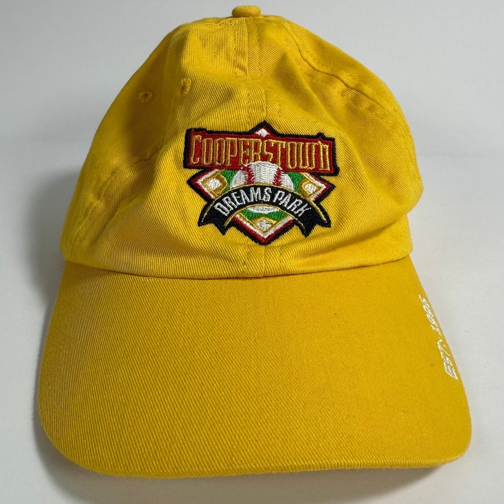Cooperstown Dreams Park Yellow Baseball Cap Embroidered Logo Est 1996 Rare Color